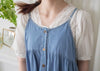 （肩帶可調) Denim 牛仔口袋多層吊帶裙, Dress/ DS9569