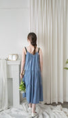 （肩帶可調) Denim 牛仔口袋多層吊帶裙, Dress/ DS9569
