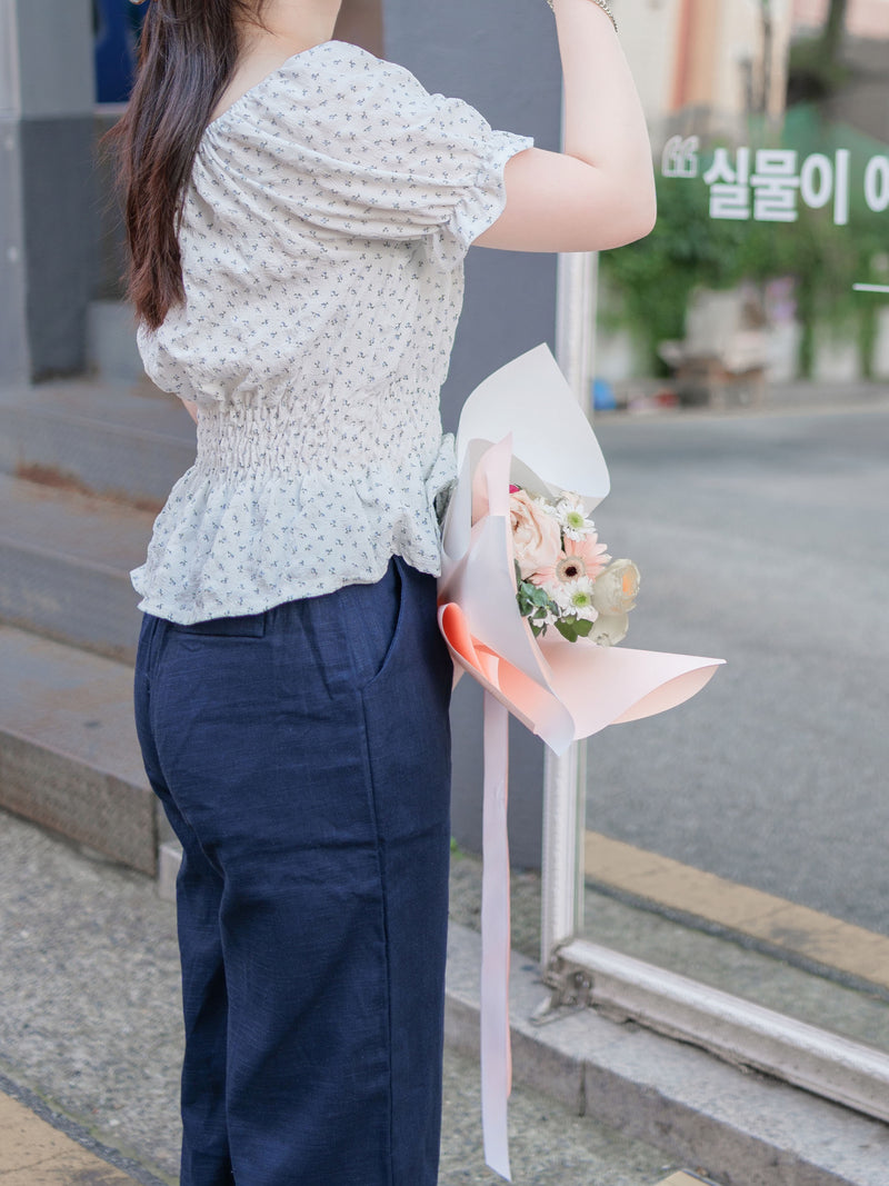 Linen-blend Wide-leg Pants 質感棉麻闊腿褲/ PT8468