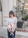 Textured Floral Shirring Top 輕柔印花壓紋荷葉邊上衣/ TP9179