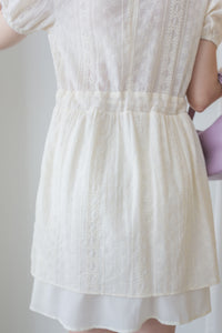 Lace Chiffon Dress 蕾絲膝上雙層連身裙/ DS9959