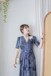 Ethnic Dress 防皺彈性幾何圖案連衣裙/ DS9958 (white sold out)