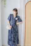 Ethnic Dress 防皺彈性幾何圖案連衣裙/ DS9958 (white sold out)