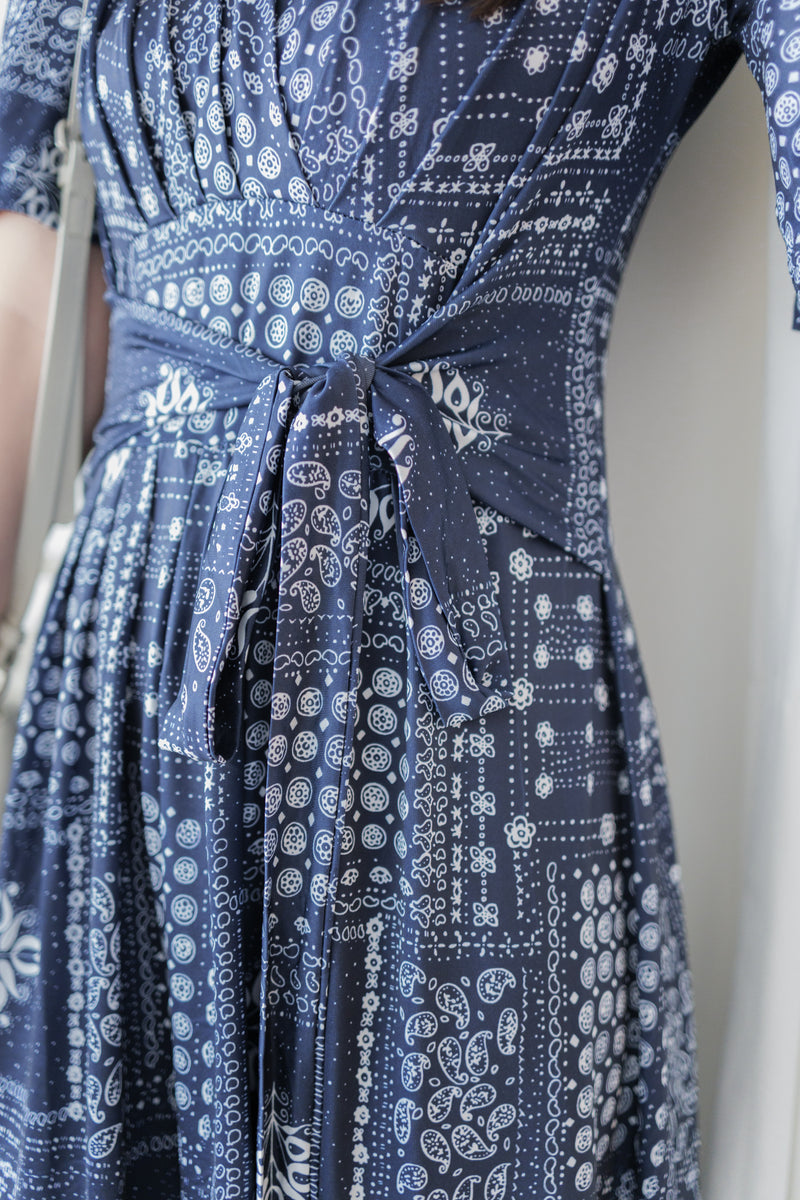 Ethnic Dress 防皺彈性幾何圖案連衣裙/ DS9958 (white sold out)