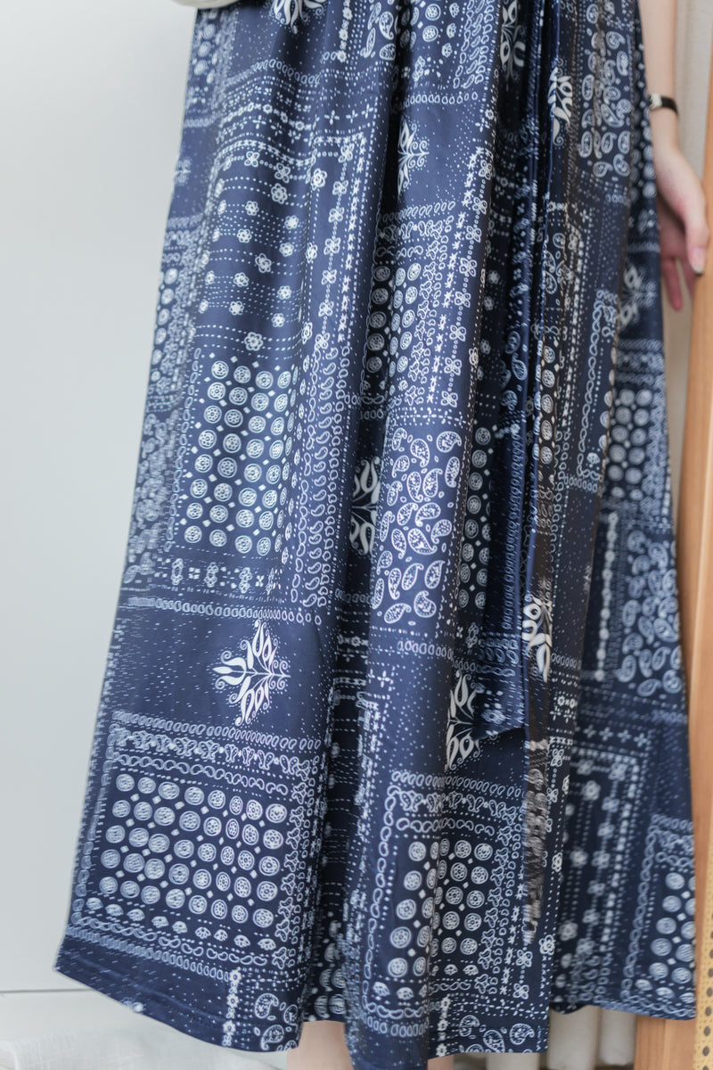 Ethnic Dress 防皺彈性幾何圖案連衣裙/ DS9958 (white sold out)