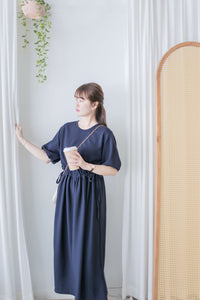 Everyday Dress 彈性日常蝴蝶修腰連身裙/ DS9957