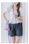 Dora Blouse 花邊領口橡筋腰上衣/ TP9168 (white sold out)