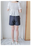 Denim shorts 西裝褲感高質挺牛仔棉短褲/ PT8466 (pre-order 8月10日截單）
