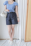 Denim shorts 西裝褲感高質挺牛仔棉短褲/ PT8466 (pre-order 8月10日截單）