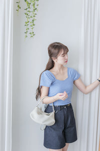 Rhombus Top 菱格花紋百搭彈性上衣/ TP9173 (white sold out)
