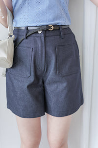 Denim shorts 西裝褲感高質挺牛仔棉短褲/ PT8466 (pre-order 8月10日截單）