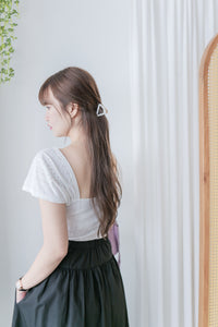 Rhombus Top 菱格花紋百搭彈性上衣/ TP9173 (white sold out)