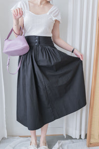 Button Skirt 腰封修腰設計口袋半裙/ SK8899 (black sold out)
