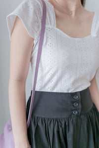 Button Skirt 腰封修腰設計口袋半裙/ SK8899 (black sold out)