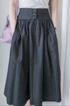 Button Skirt 腰封修腰設計口袋半裙/ SK8899 (black sold out)