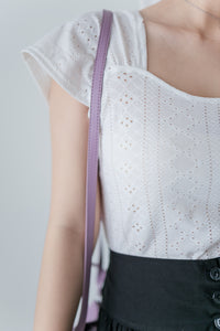 Rhombus Top 菱格花紋百搭彈性上衣/ TP9173 (white sold out)
