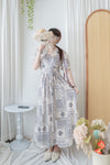 Ethnic Dress 防皺彈性幾何圖案連衣裙/ DS9958 (white sold out)