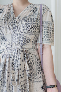 Ethnic Dress 防皺彈性幾何圖案連衣裙/ DS9958 (white sold out)