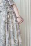 Ethnic Dress 防皺彈性幾何圖案連衣裙/ DS9958 (white sold out)