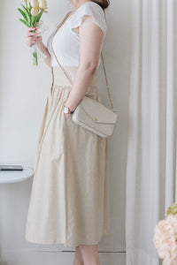 Button Skirt 腰封修腰設計口袋半裙/ SK8899 (black sold out)