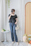 Dora Blouse 花邊領口橡筋腰上衣/ TP9168 (white sold out)