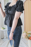 Dora Blouse 花邊領口橡筋腰上衣/ TP9168 (white sold out)
