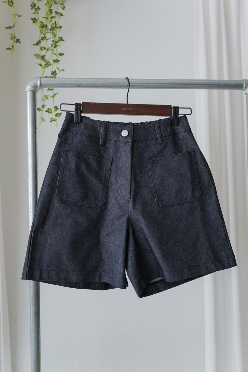Denim shorts 西裝褲感高質挺牛仔棉短褲/ PT8466 (pre-order 8月10日截單）