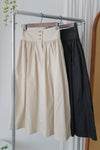 Button Skirt 腰封修腰設計口袋半裙/ SK8899 (black sold out)