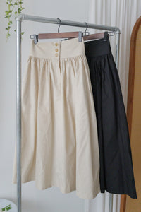 Button Skirt 腰封修腰設計口袋半裙/ SK8899 (black sold out)