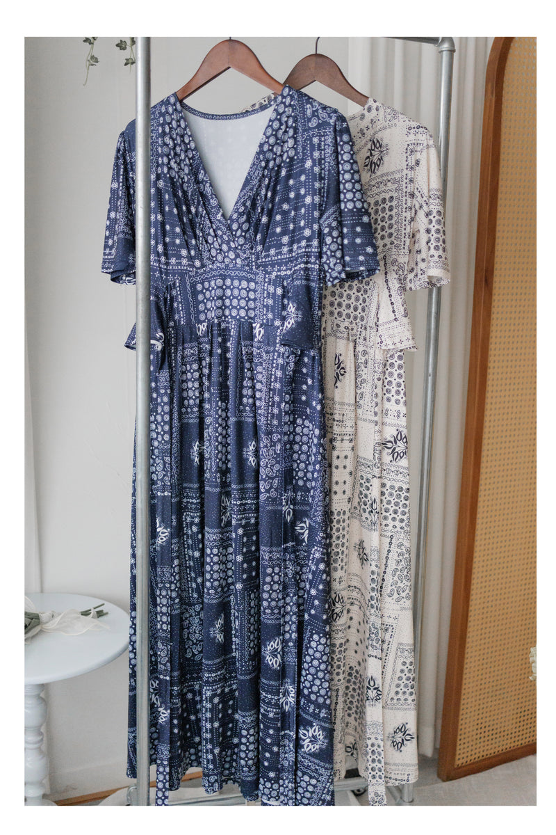 Ethnic Dress 防皺彈性幾何圖案連衣裙/ DS9958 (white sold out)