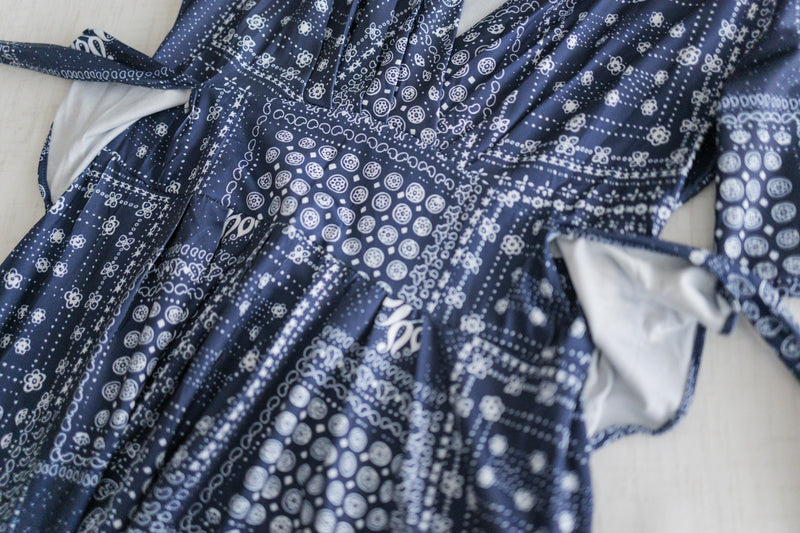 Ethnic Dress 防皺彈性幾何圖案連衣裙/ DS9958 (white sold out)