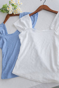 Rhombus Top 菱格花紋百搭彈性上衣/ TP9173 (white sold out)