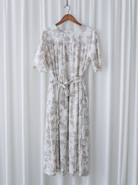Bloom Dress 焦糖線條印花口袋修腰連身裙/ DS9965
