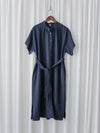 （售完即止) Navy Dress 深藍修腰側開叉連身裙/ DS9977