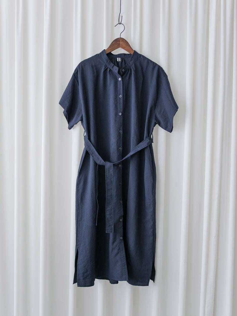 （售完即止) Navy Dress 深藍修腰側開叉連身裙/ DS9977