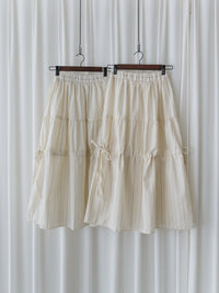 Stripe Ribbon Skirt 法式條紋層次長裙/ SK8903