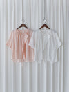 champagne Ribbon Blouse 輕柔質感繫帶紋理上衣/ BU9112