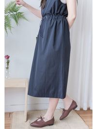 Adjustable Jumpskirt Dress 隨性前口袋抽繩雙吊帶裙/ DS9971