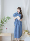 Chambray Shirt Dress 日常無肩線牛仔恤衫連身裙/ DS9973