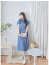 Chambray Shirt Dress 日常無肩線牛仔恤衫連身裙/ DS9973