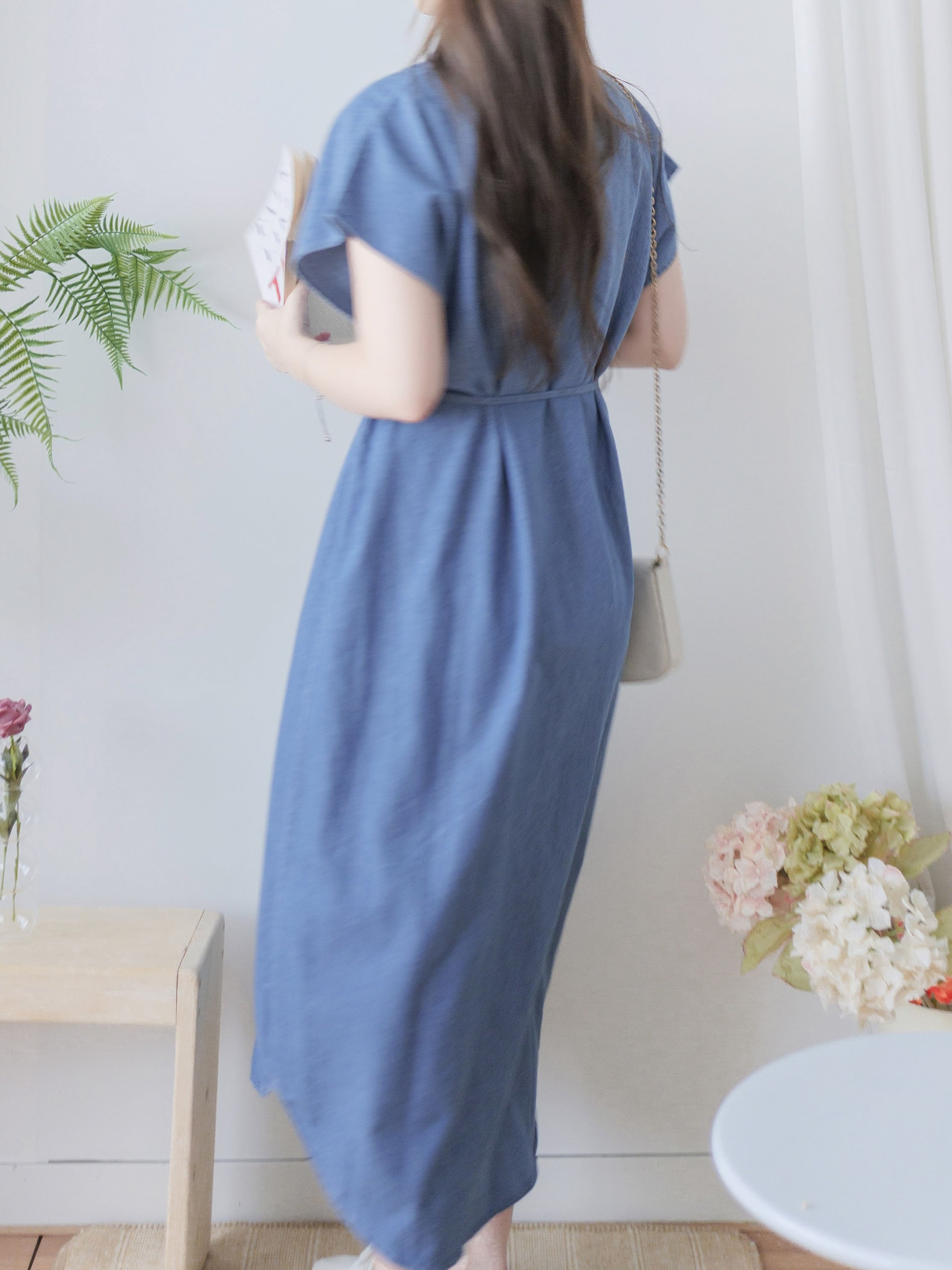 [ 限時重開訂購🕣 ] Chambray Shirt Dress 日常無肩線牛仔恤衫連身裙/ DS9973 (Pre-order 6月11日截單）