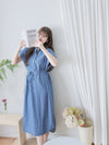Chambray Shirt Dress 日常無肩線牛仔恤衫連身裙/ DS9973