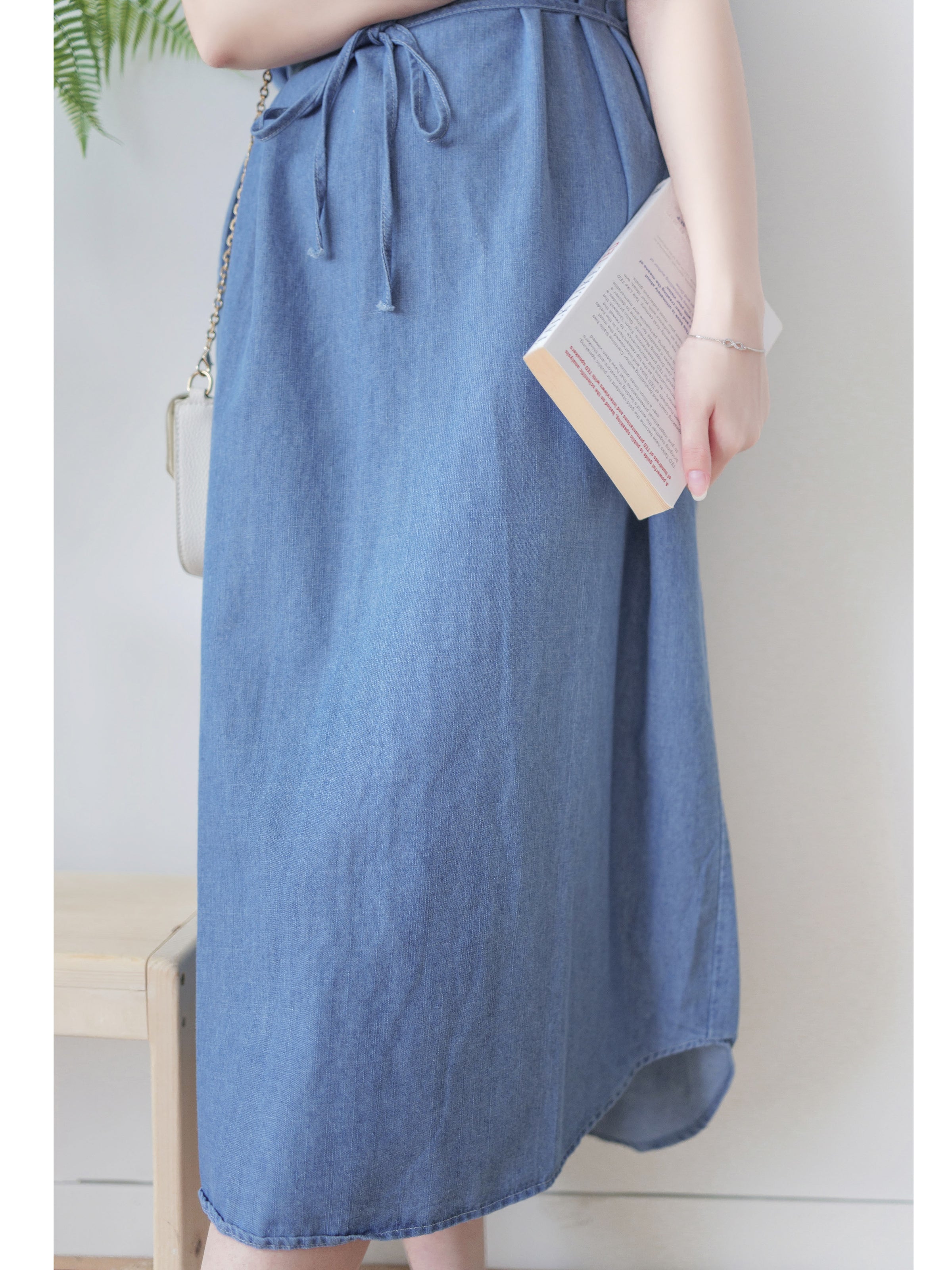 [ 限時重開訂購🕣 ] Chambray Shirt Dress 日常無肩線牛仔恤衫連身裙/ DS9973 (Pre-order 6月11日截單）