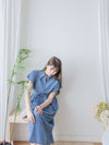 Chambray Shirt Dress 日常無肩線牛仔恤衫連身裙/ DS9973