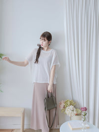 Duo Dress 疊穿隨性奶茶兩件套連身裙/ SE8081