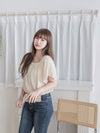 Square Neck Blouse 溫柔方領傘袖上衣/ TP9176
