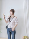 Textured Floral Shirring Top 輕柔印花壓紋荷葉邊上衣/ TP9179