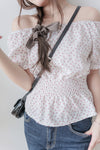 Textured Floral Shirring Top 輕柔印花壓紋荷葉邊上衣/ TP9179