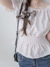 Textured Floral Shirring Top 輕柔印花壓紋荷葉邊上衣/ TP9179