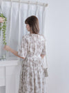 Bloom Dress 焦糖線條印花口袋修腰連身裙/ DS9965